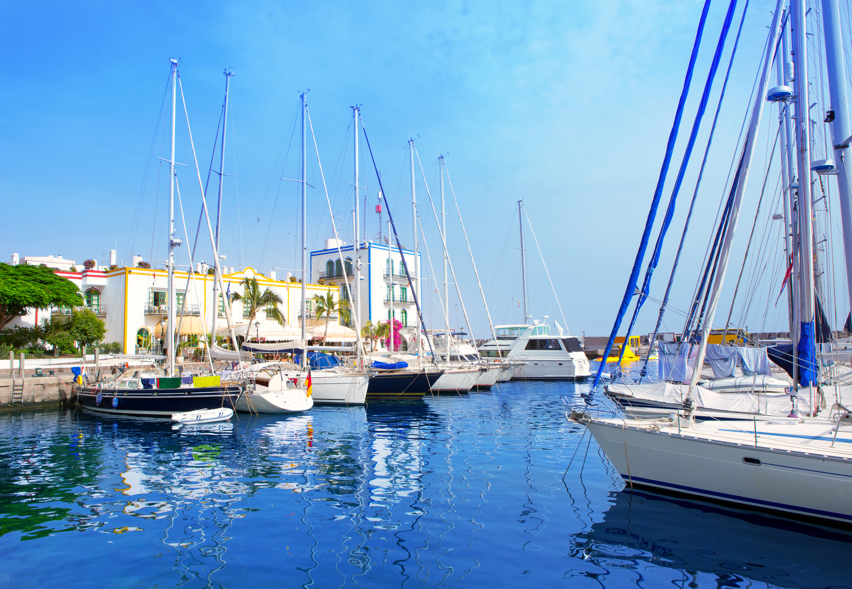 Gran canaria Puerto de Mogan marina boats in Canary Islands